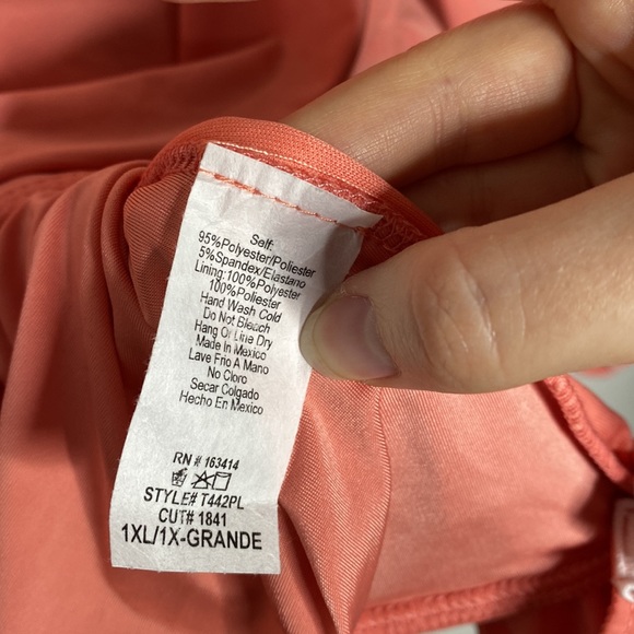 Fashion Nova Catch Your Heart Ruched Bodysuit in Peach size 1X - Picture 10 of 13